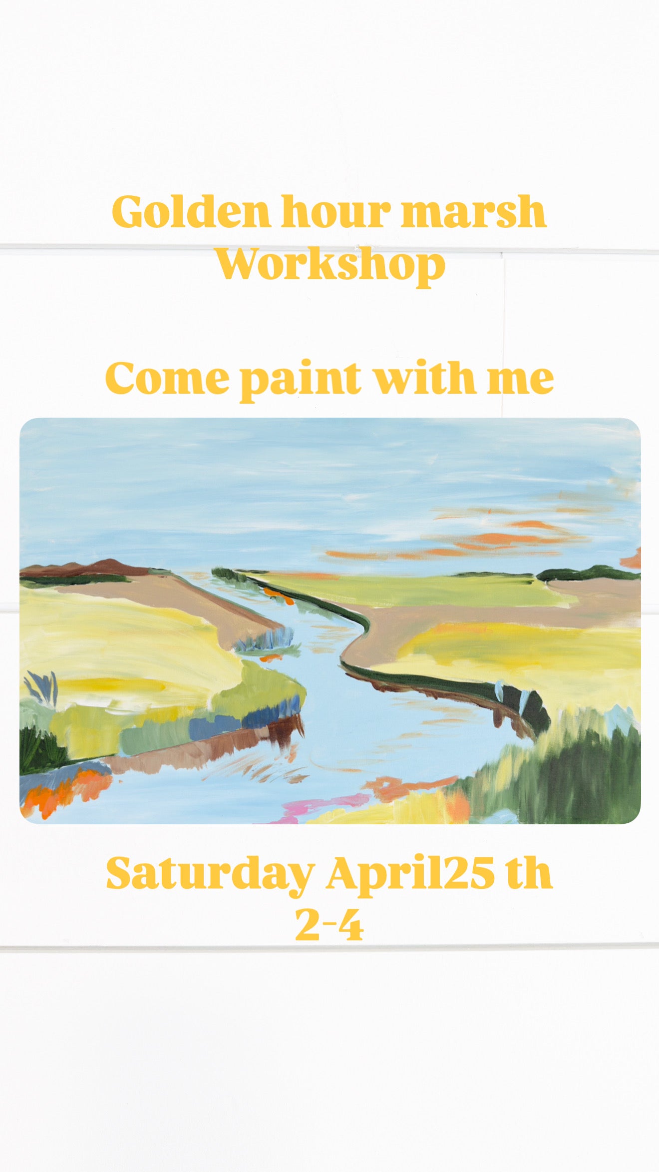 Painting workshop , golden hour marsh